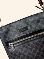 GG Supreme Black Messenger Bag Grey & Black Monogram Canvas
