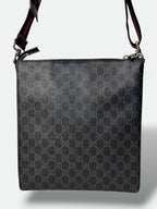 GG Supreme Black Messenger Bag Grey & Black Monogram Canvas