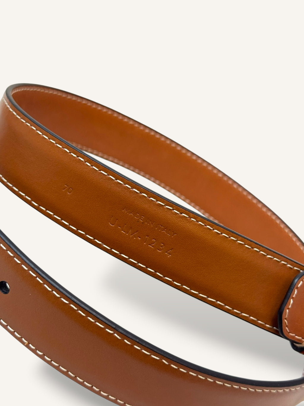 Triomphe Tan Belt Gold-Finish Buckle Size 70