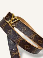 Monogram Reversible Belt Gold-Toned Buckle Hardware Size 85/34