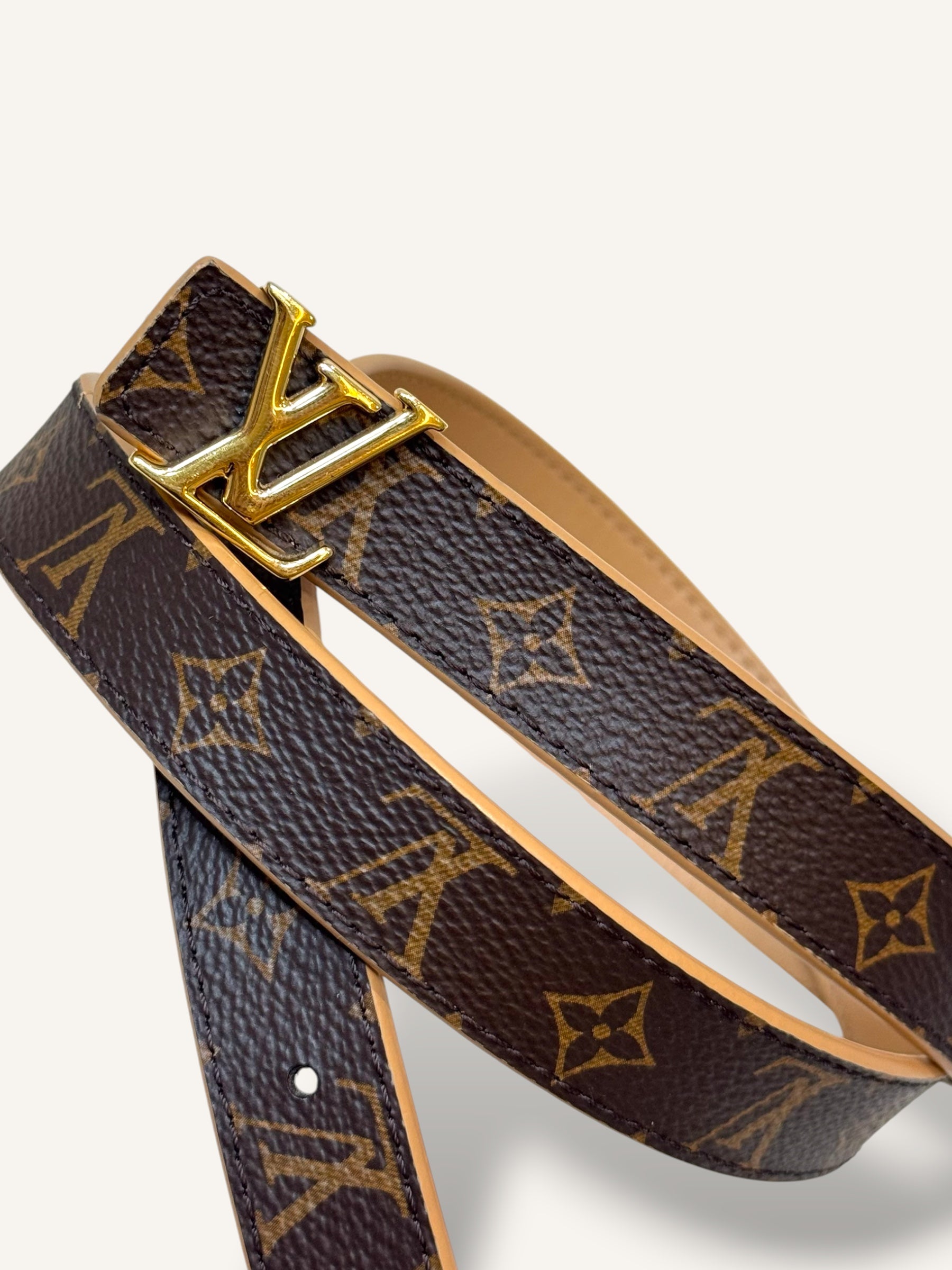 Monogram Reversible Belt Gold-Toned Buckle Hardware Size 85/34
