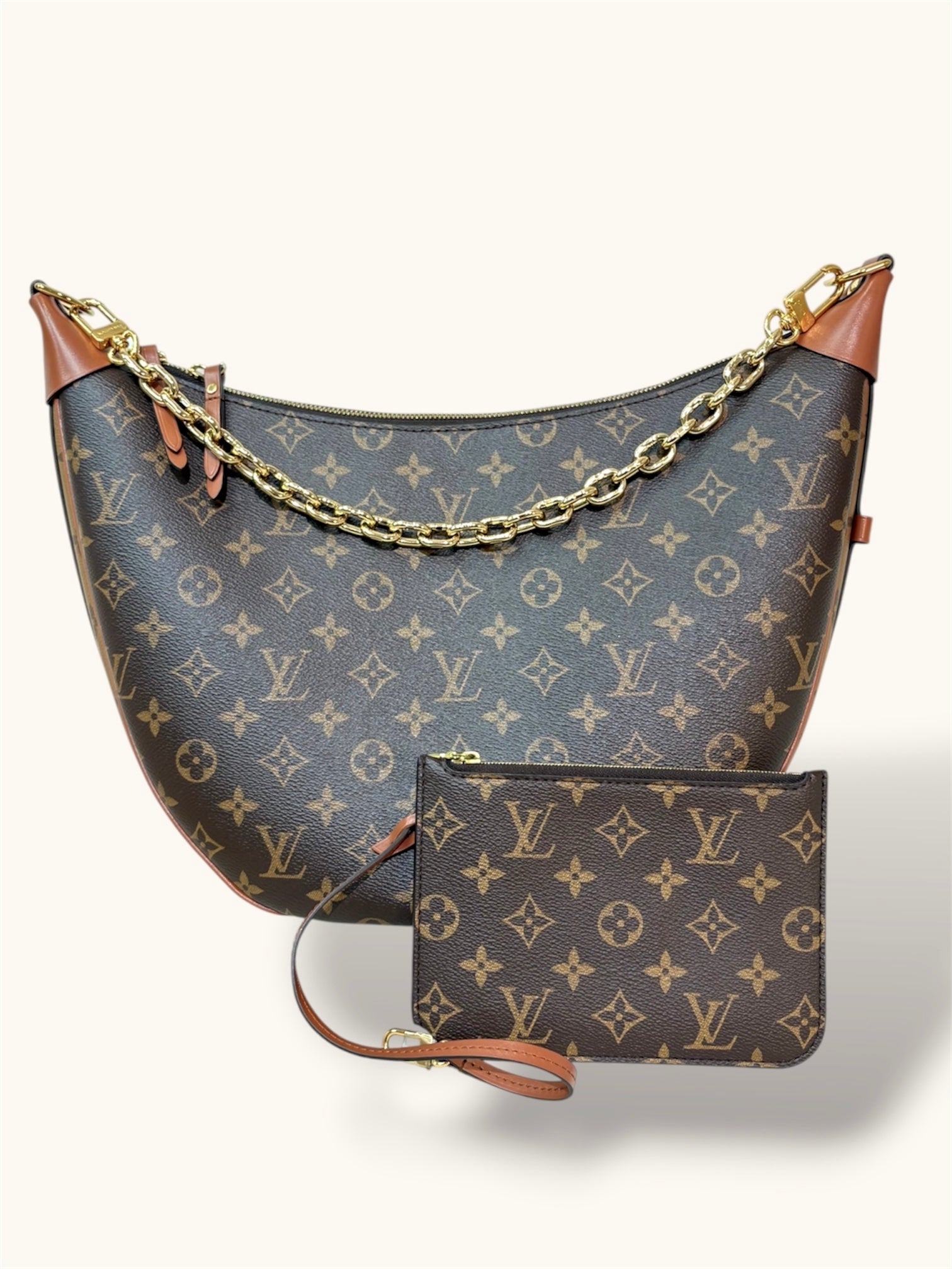 Loop Hobo Monogram Canvas Gold Hardware