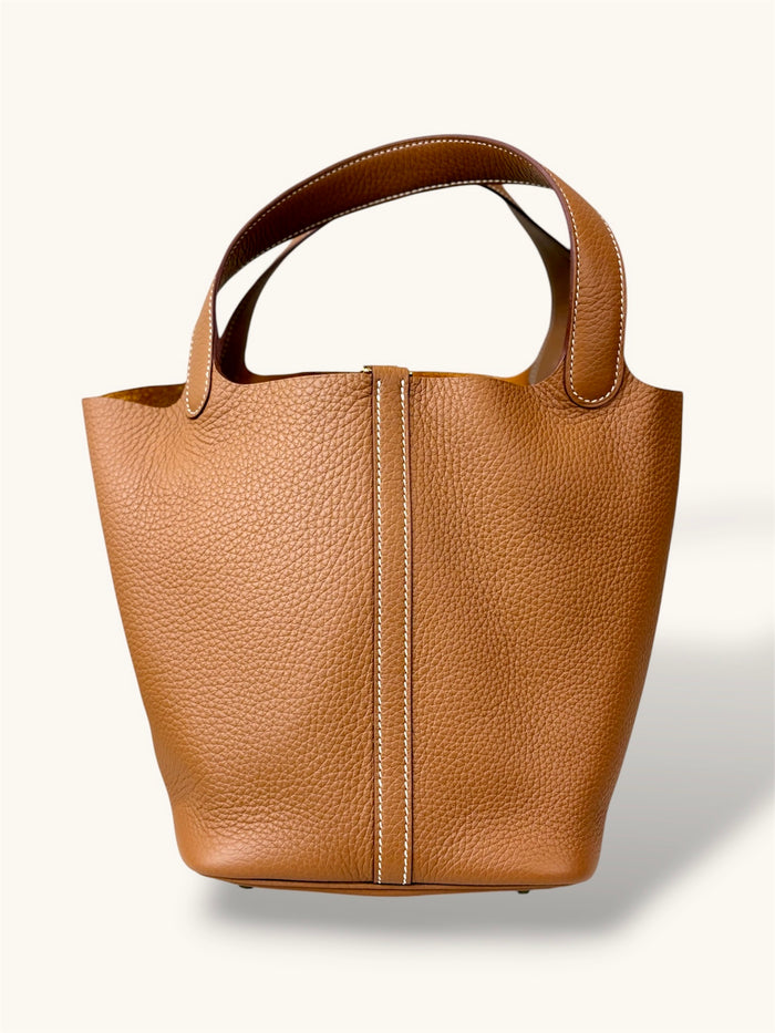 Picotin Lock Gold Clemence Leather Gold Hardware