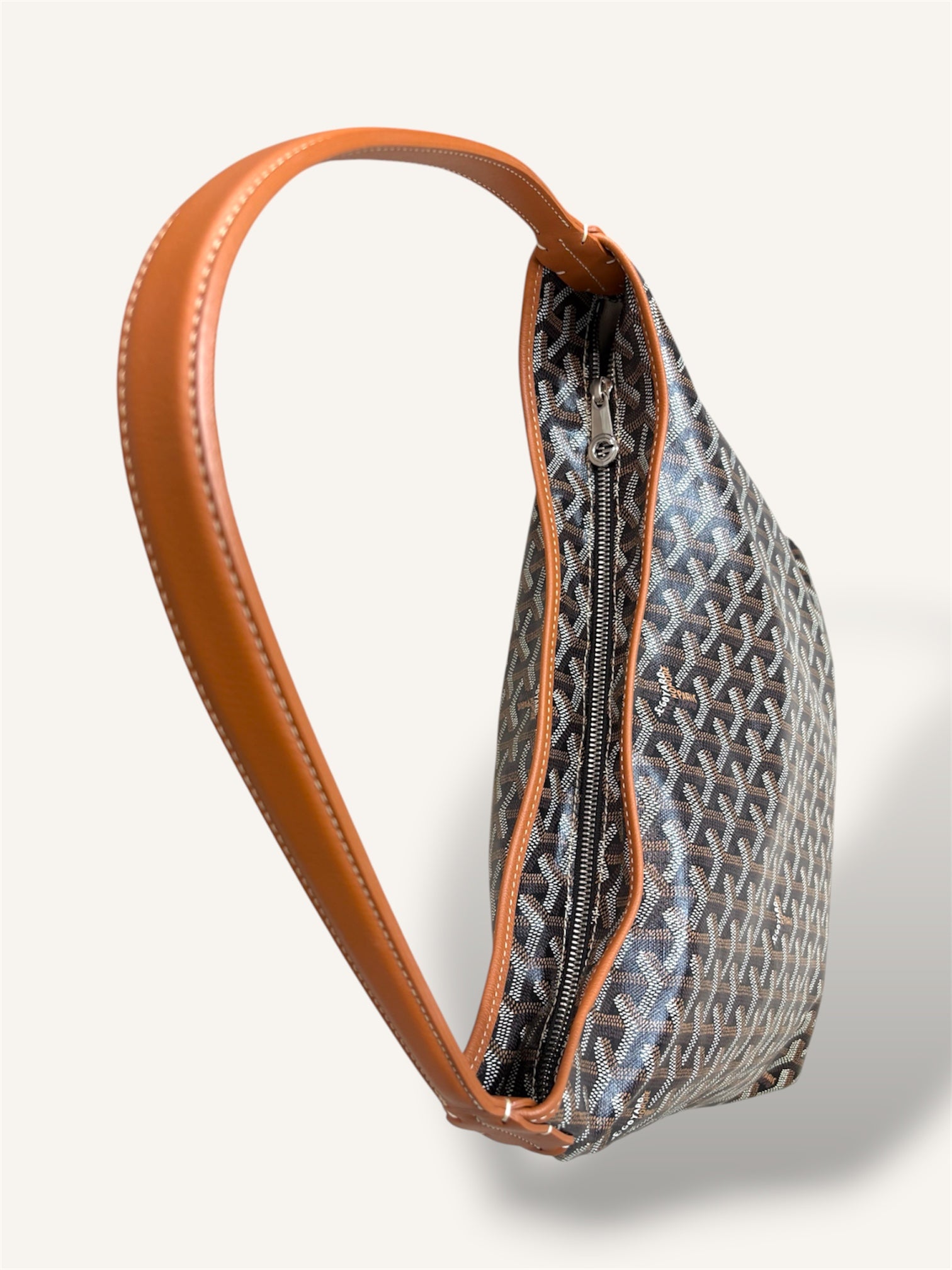 Bohème Hobo Bag Black & Tan Goyardine Leather