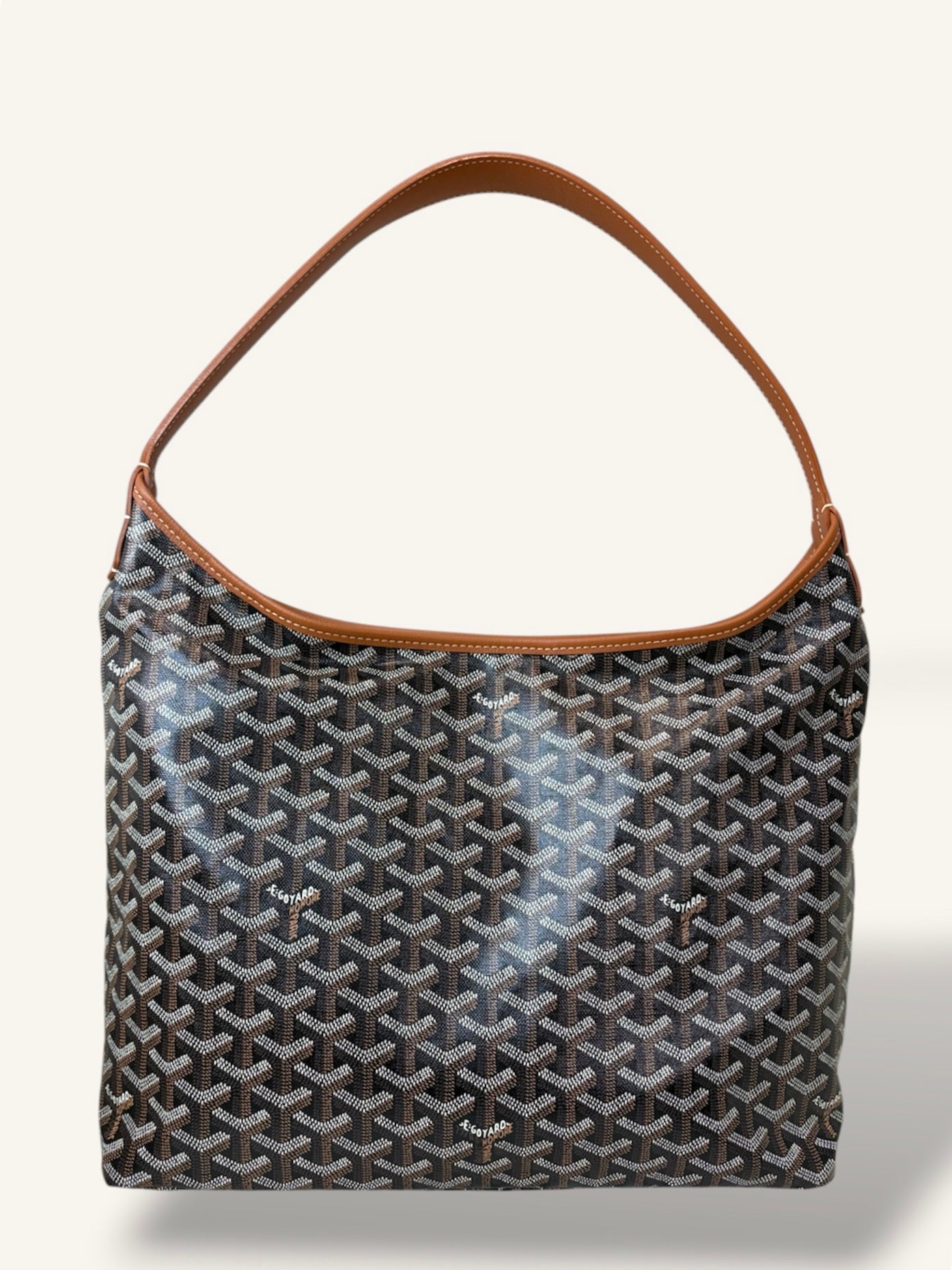 Bohème Hobo Bag Black & Tan Goyardine Leather