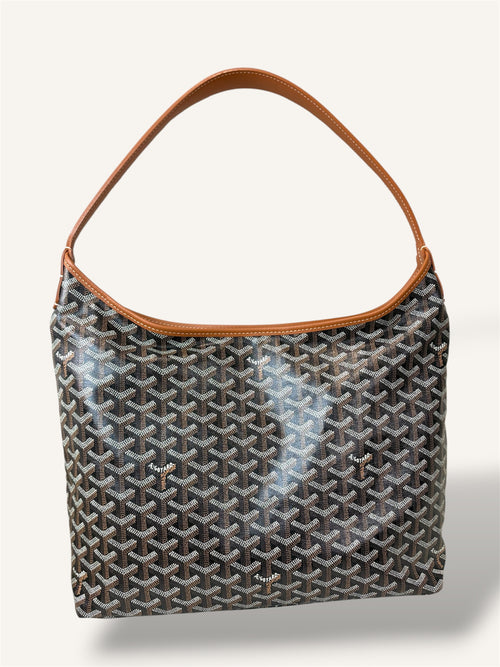 Bohème Hobo Bag Black & Tan Goyardine Leather
