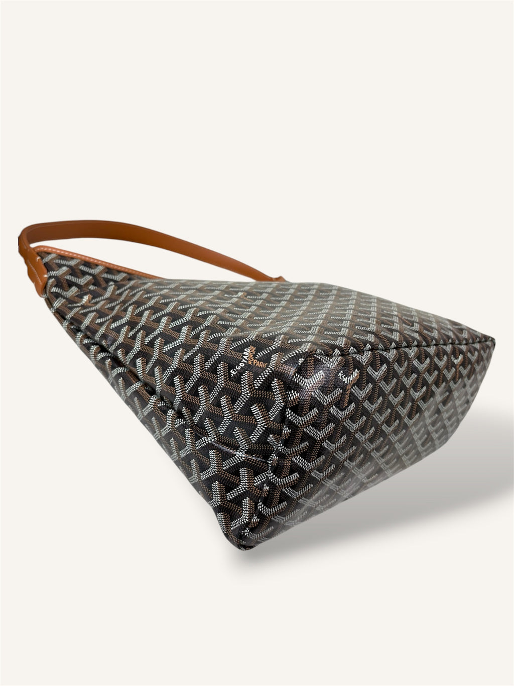 Bohème Hobo Bag Black & Tan Goyardine Leather