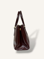 Galleria Saffiano Burgundy Patent Leather Gold Hardware