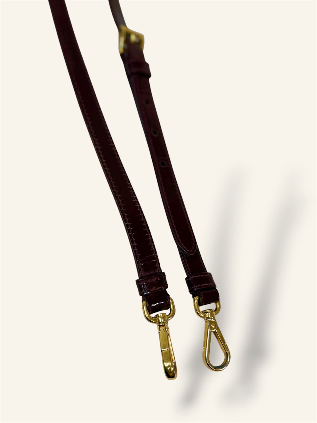 Galleria Saffiano Burgundy Patent Leather Gold Hardware