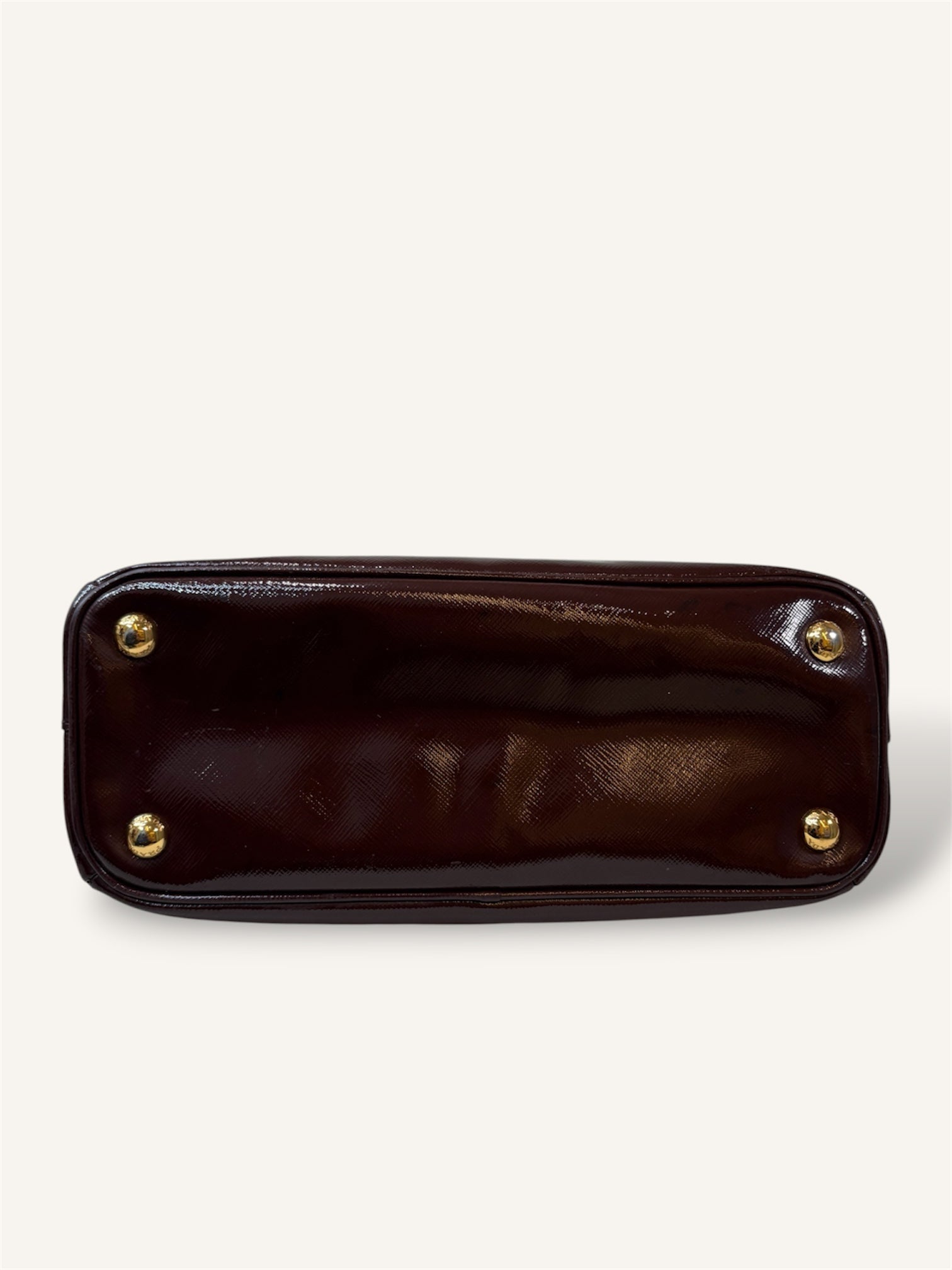 Galleria Saffiano Burgundy Patent Leather Gold Hardware