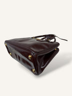 Galleria Saffiano Burgundy Patent Leather Gold Hardware
