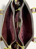 Galleria Saffiano Burgundy Patent Leather Gold Hardware