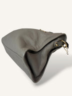Metallic Edge Motorcycle City Bag Grey Grained Chevere Leather