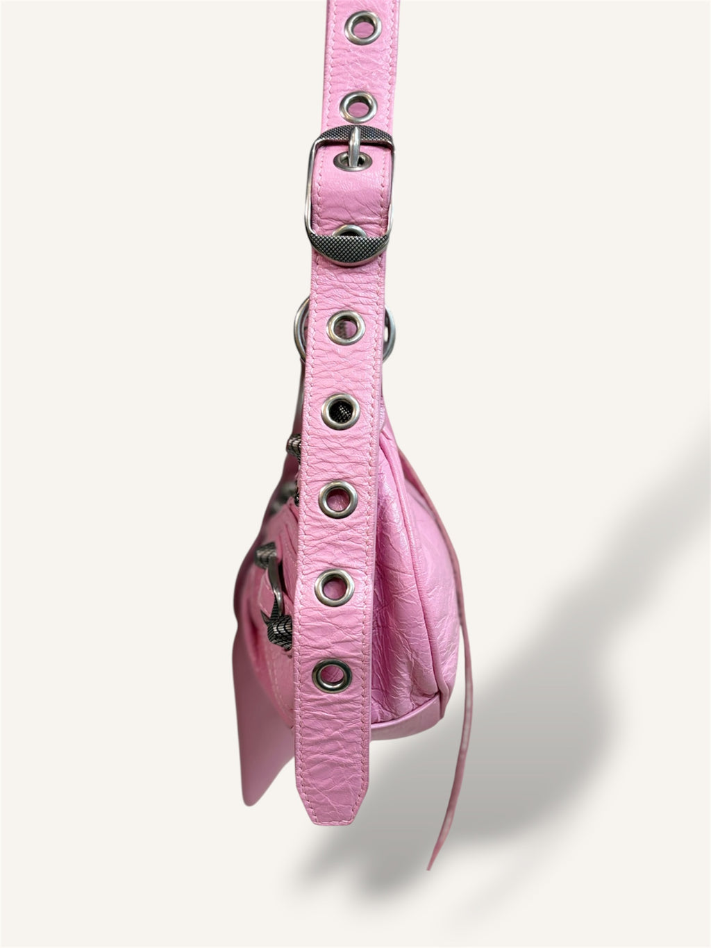 Le Cagole Mini Pink Aged-Silver Metal Studs