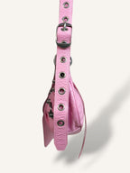 Le Cagole Mini Pink Aged-Silver Metal Studs