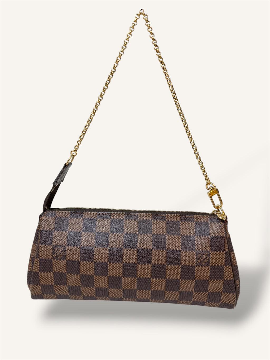 Eva Clutch Damier Ebene Gold-Tone Chain Strap