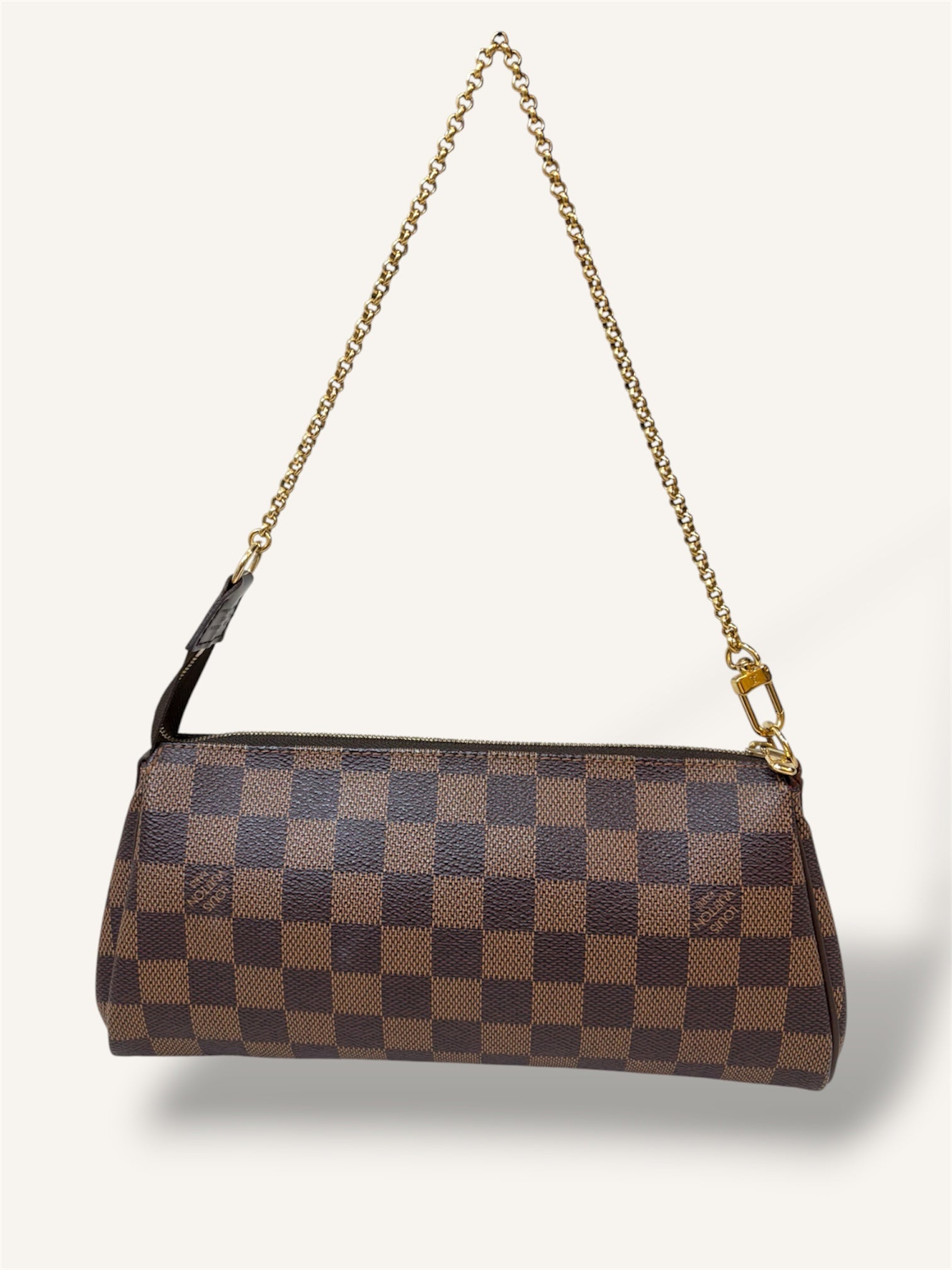 Eva Clutch Damier Ebene Gold-Tone Chain Strap