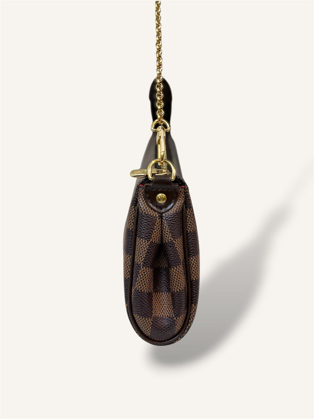 Eva Clutch Damier Ebene Gold-Tone Chain Strap