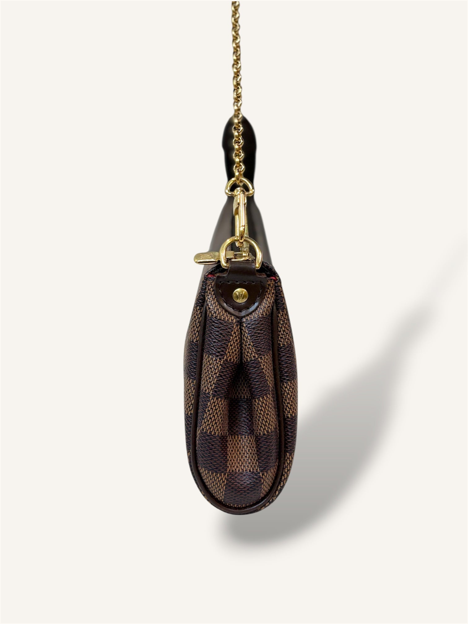 Eva Clutch Damier Ebene Gold-Tone Chain Strap
