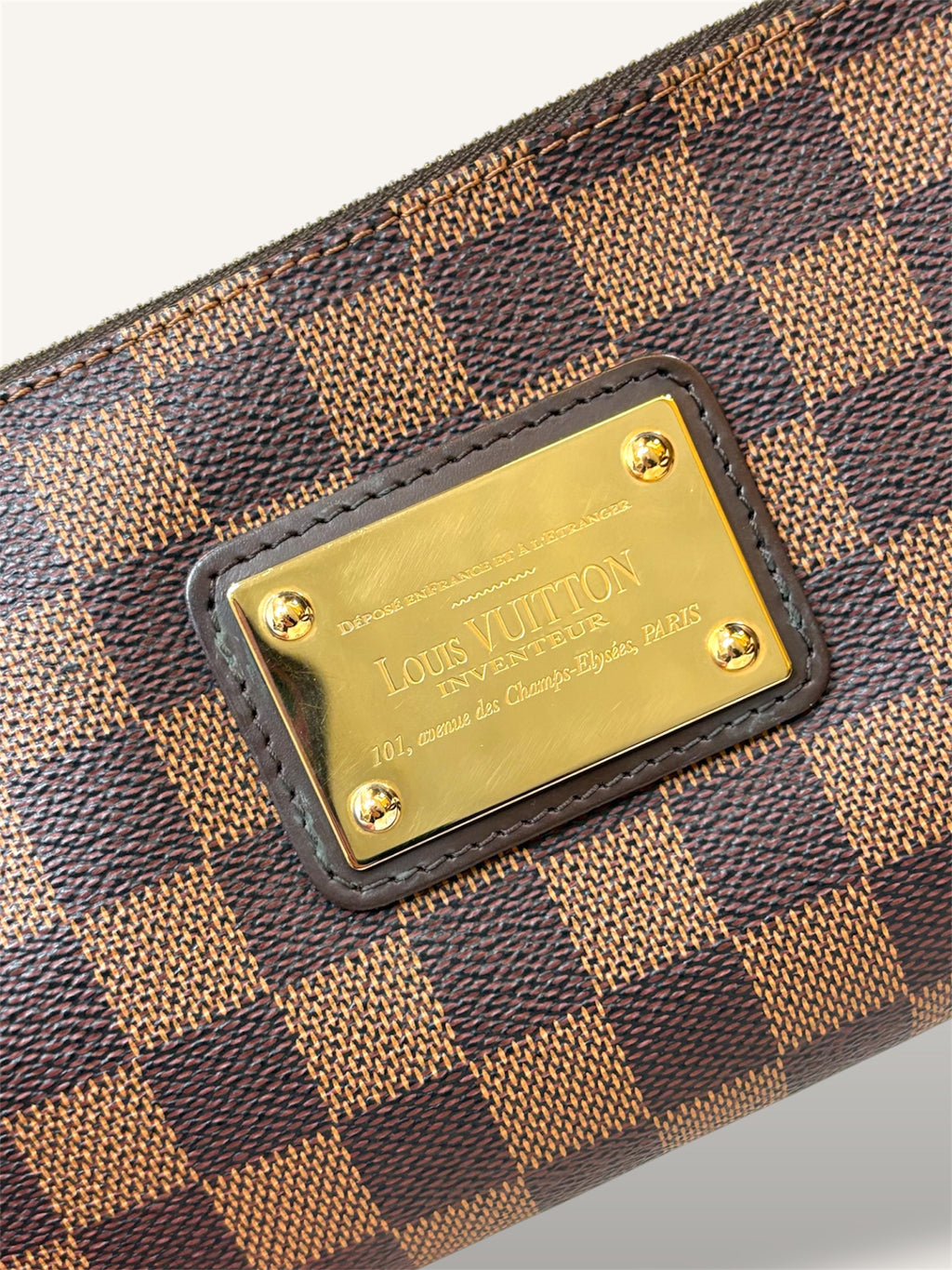 Eva Clutch Damier Ebene Gold-Tone Chain Strap