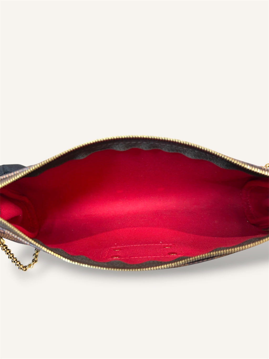 Eva Clutch Damier Ebene Gold-Tone Chain Strap