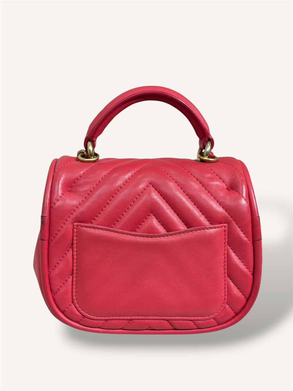 Coral Reversed Mini Chevron Lambskin Leather Series 24