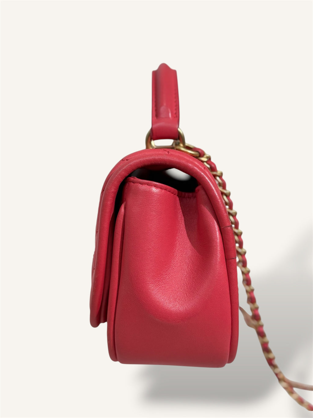 Coral Reversed Mini Chevron Lambskin Leather Series 24