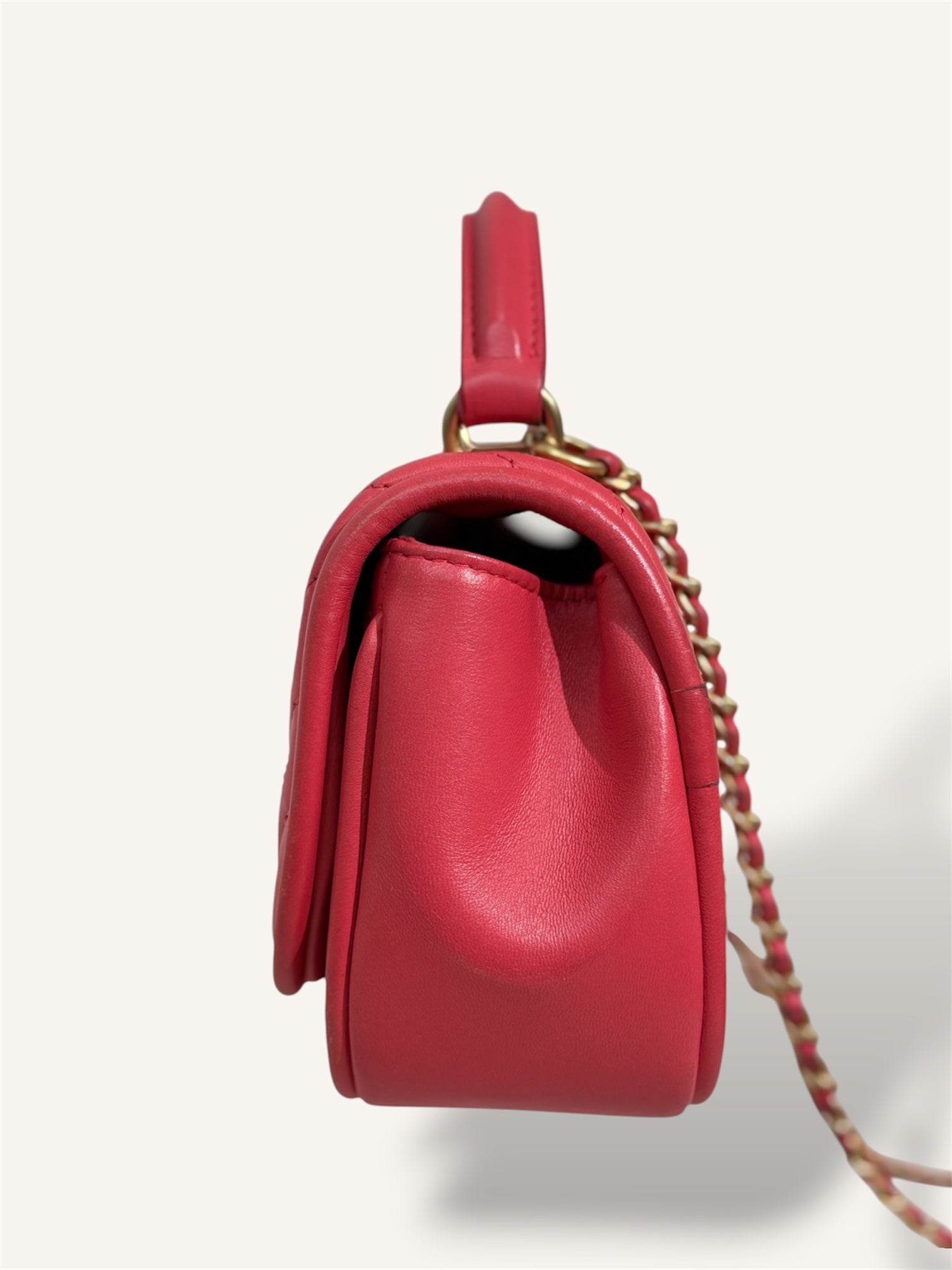 Coral Reversed Mini Chevron Lambskin Leather Series 24