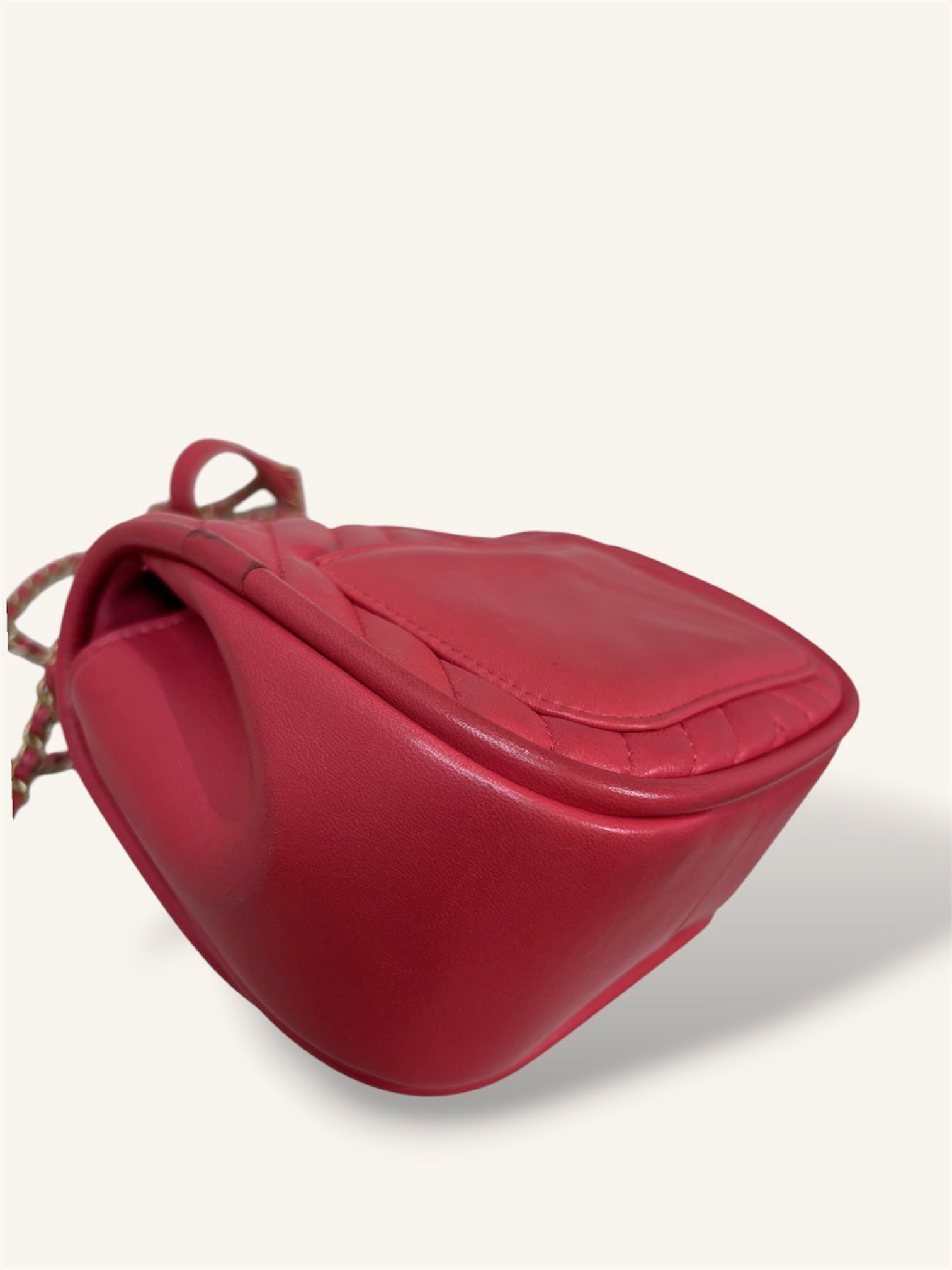 Coral Reversed Mini Chevron Lambskin Leather Series 24