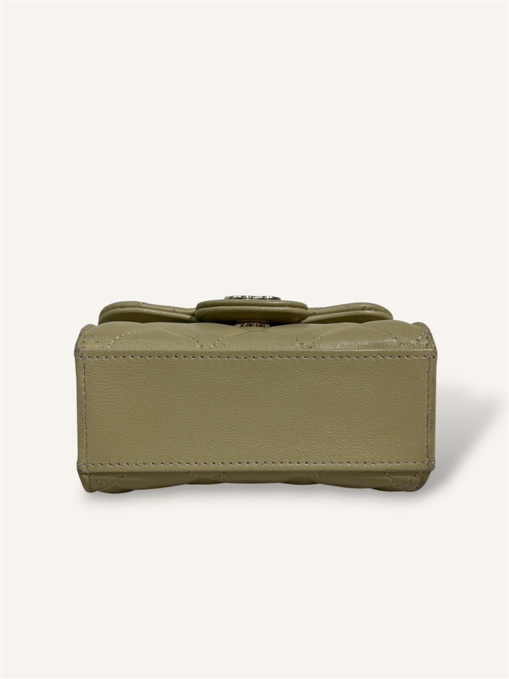 Green Lambskin Leather Mini Flap Top Handle Bag