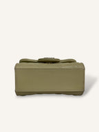 Green Lambskin Leather Mini Flap Top Handle Bag
