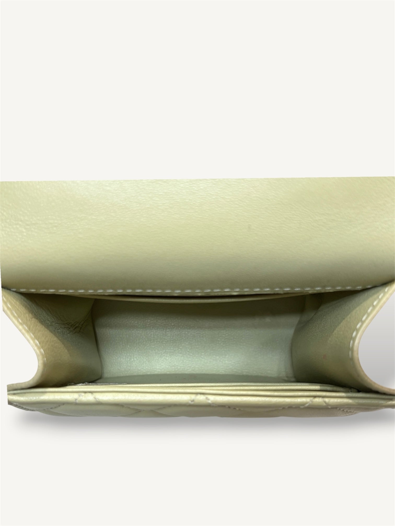 Green Lambskin Leather Mini Flap Top Handle Bag