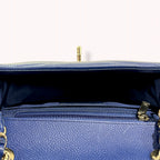Blue Chevron Envelope Flap Caviar Mini Silver Hardware Series 24