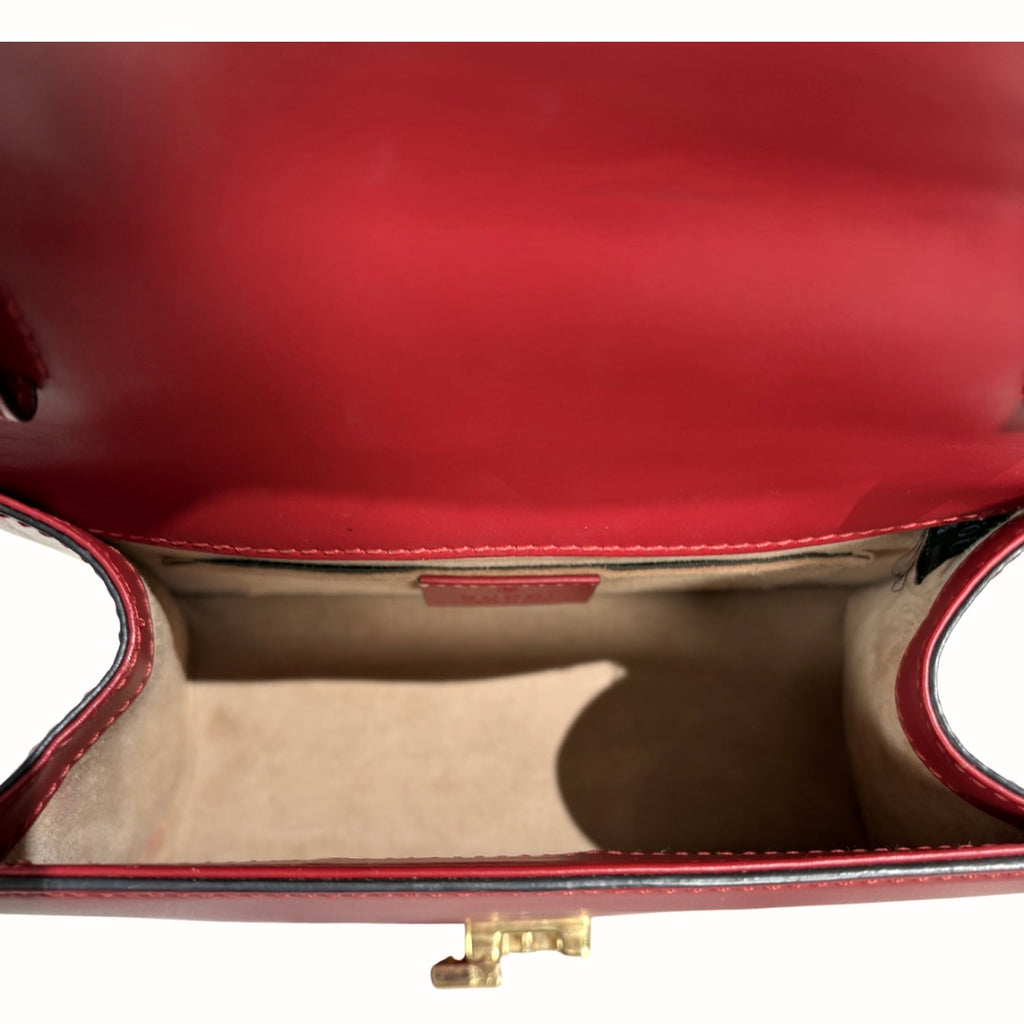 Sylvie Mini Red Cherry Line Gold Hardware