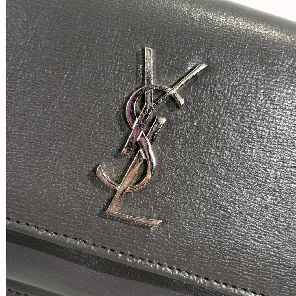 Sunset Chain Wallet Mini Grey Silver Hardware