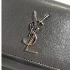 Sunset Chain Wallet Mini Grey Silver Hardware
