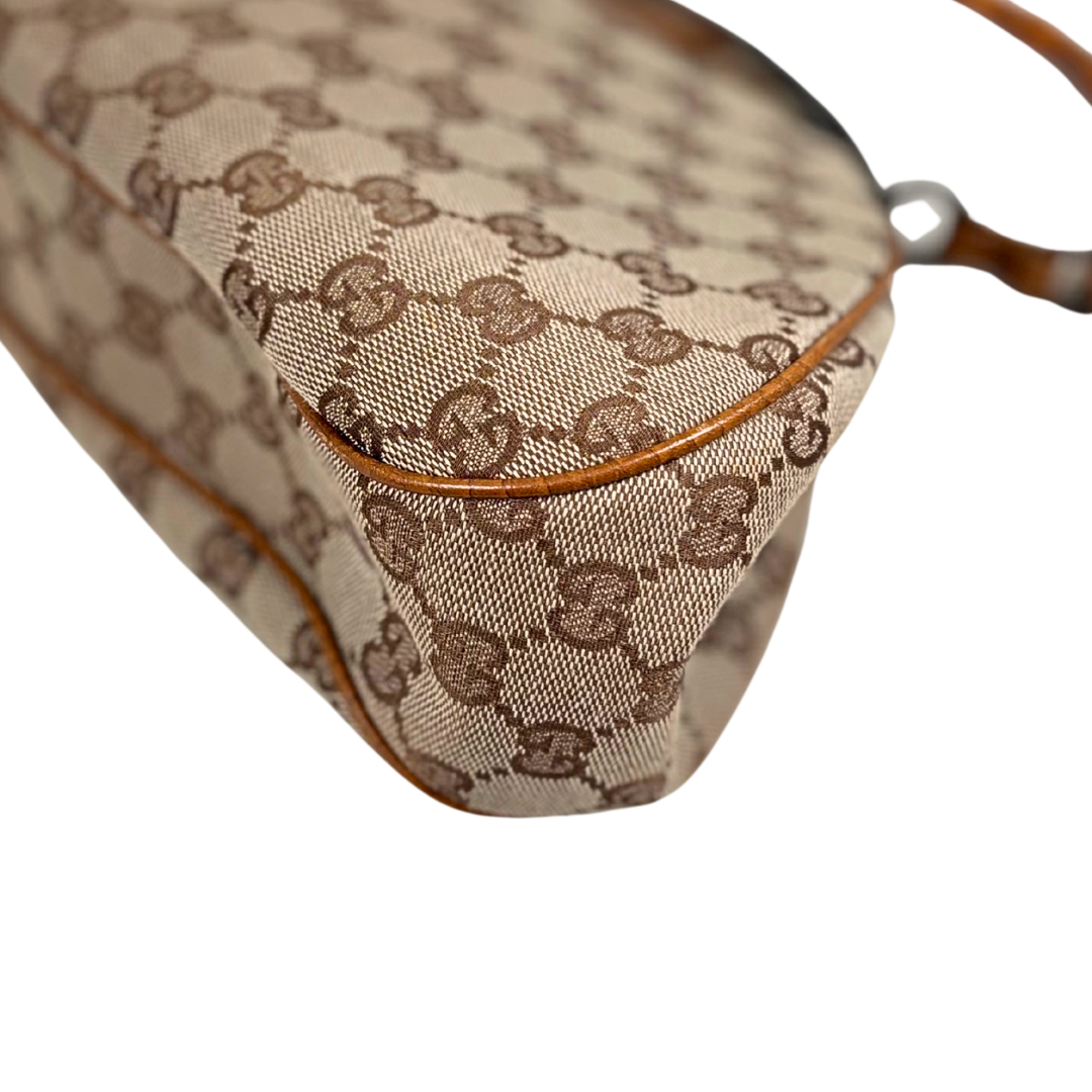 Vintage Bamboo Top Handle Bag GG Canvas