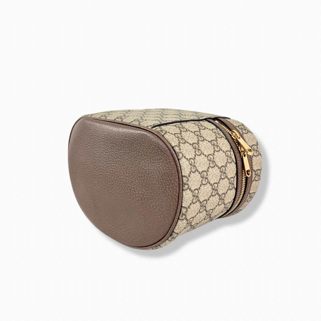 Ophidia Cosmetic Case GG Supreme Canvas Gold Hardware