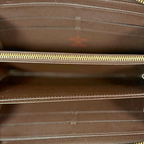 Zippy Wallet Damier Ebene Canvas Gold Hardware