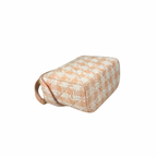 Tweed Mini Square Flap Bag Light Orange Ecru Gold Hardware