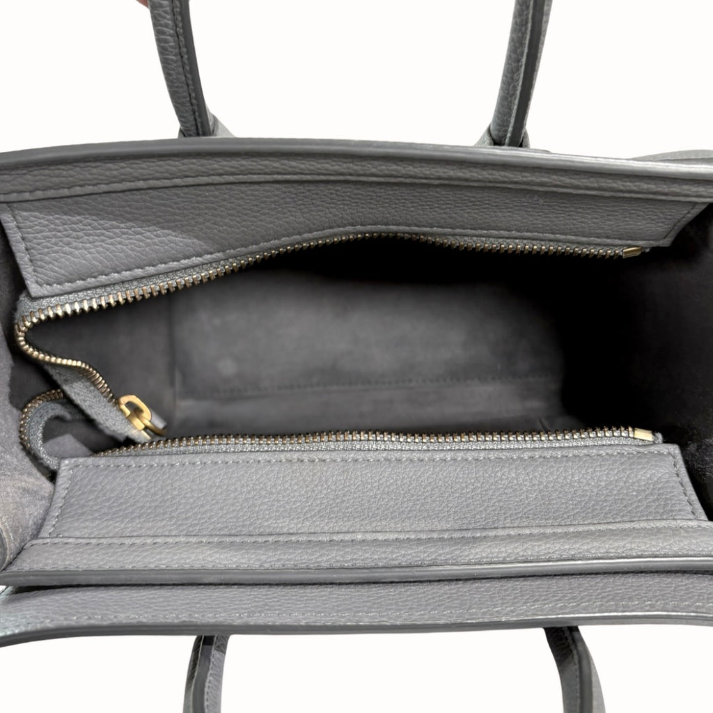 Nano Luggage Grey Kohl Drummed Calfskin Leather