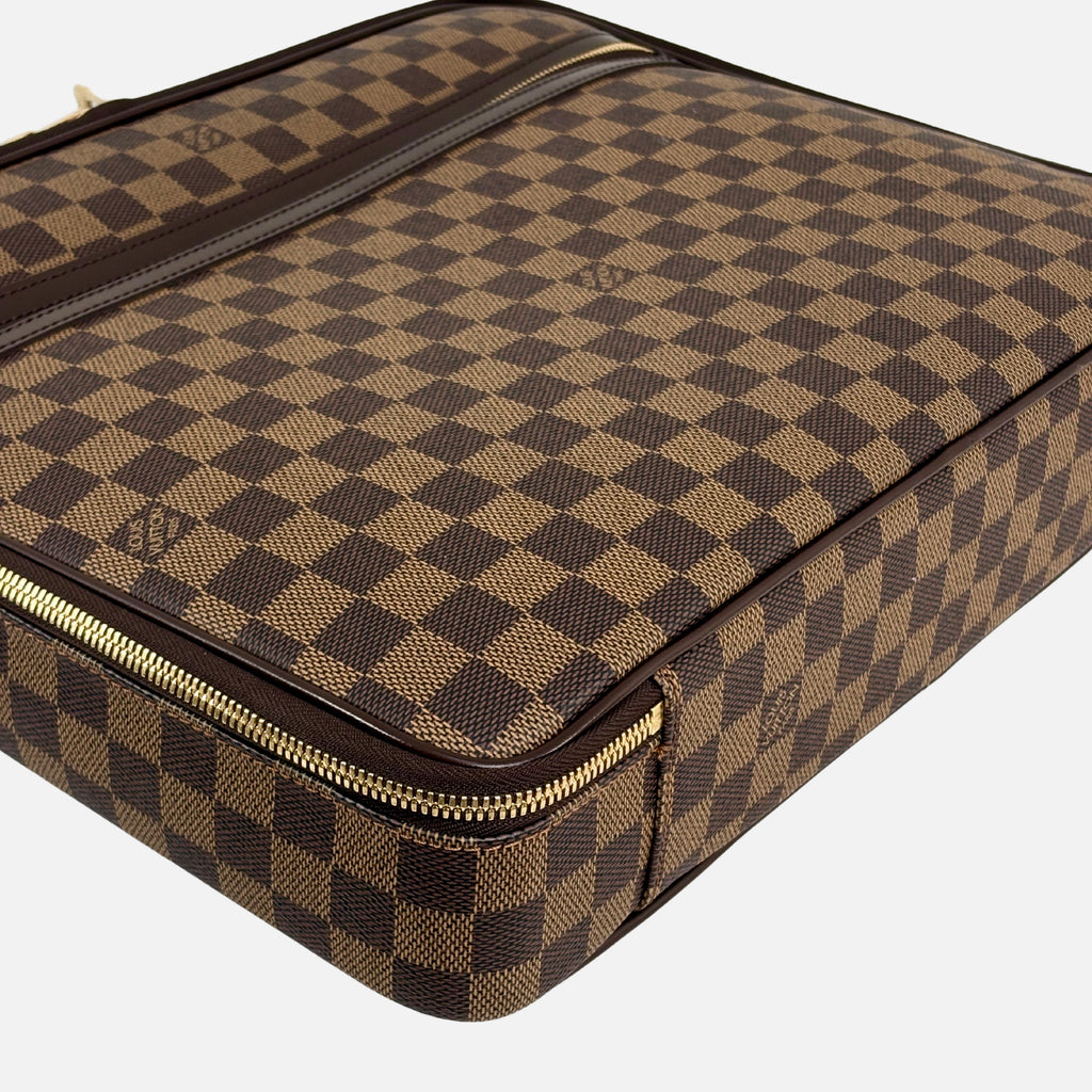 Sabana Case Bag Damier Ebene Leather Gold Hardware