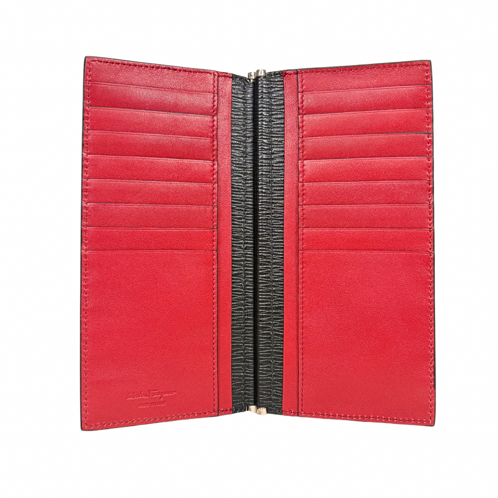 Gancini Bi-Fold Wallet Black Silver Hardware