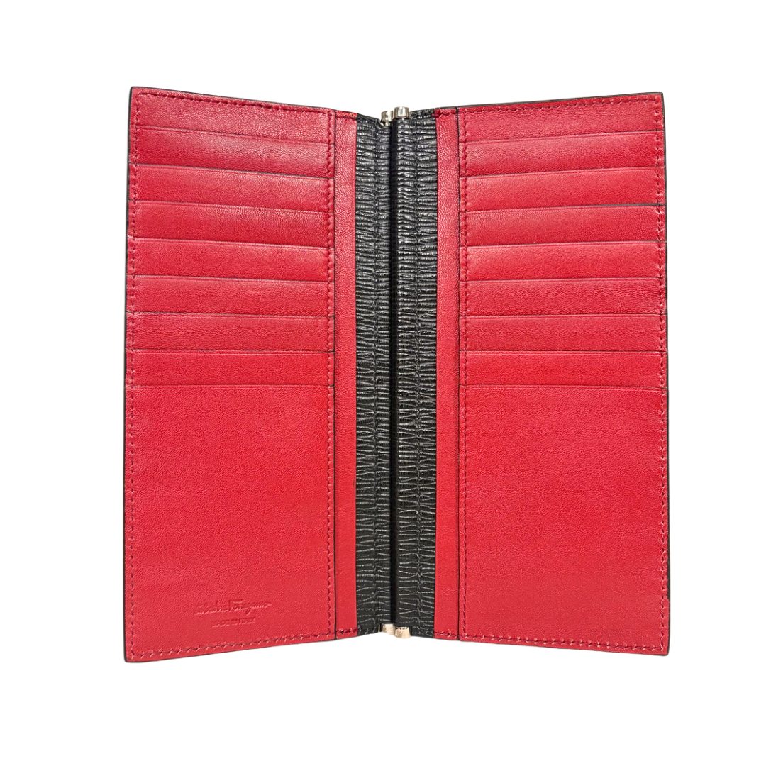 Gancini Bi-Fold Wallet Black Silver Hardware