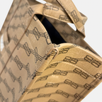 BB Monogram Signature Brown Tote Bag Gold Hardware