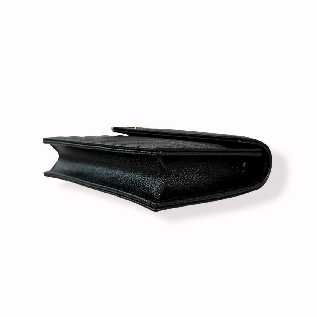 Classic Cassandre Chain Wallet Black Gold-Tone Hardware