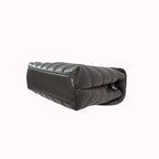 Grey Chevron Quilted Leather Toy LouLou Silver Hardware