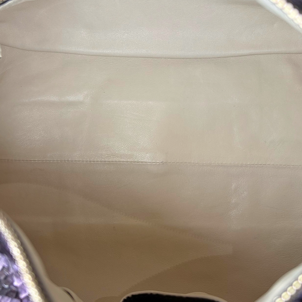Boston Bag Beige/Purple Python Soho Leather Gold Hardware