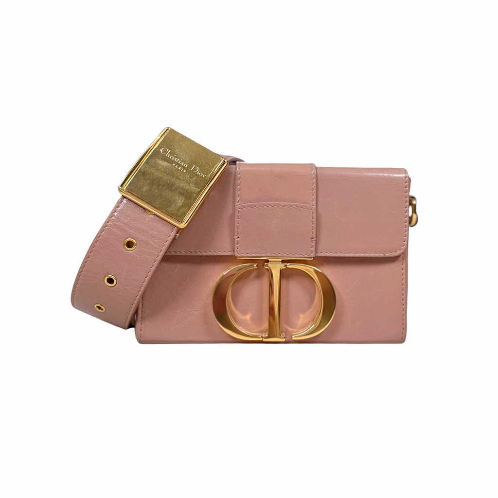 Montaigne 30 Poudre Pink Calfskin Leather Gold Hardware