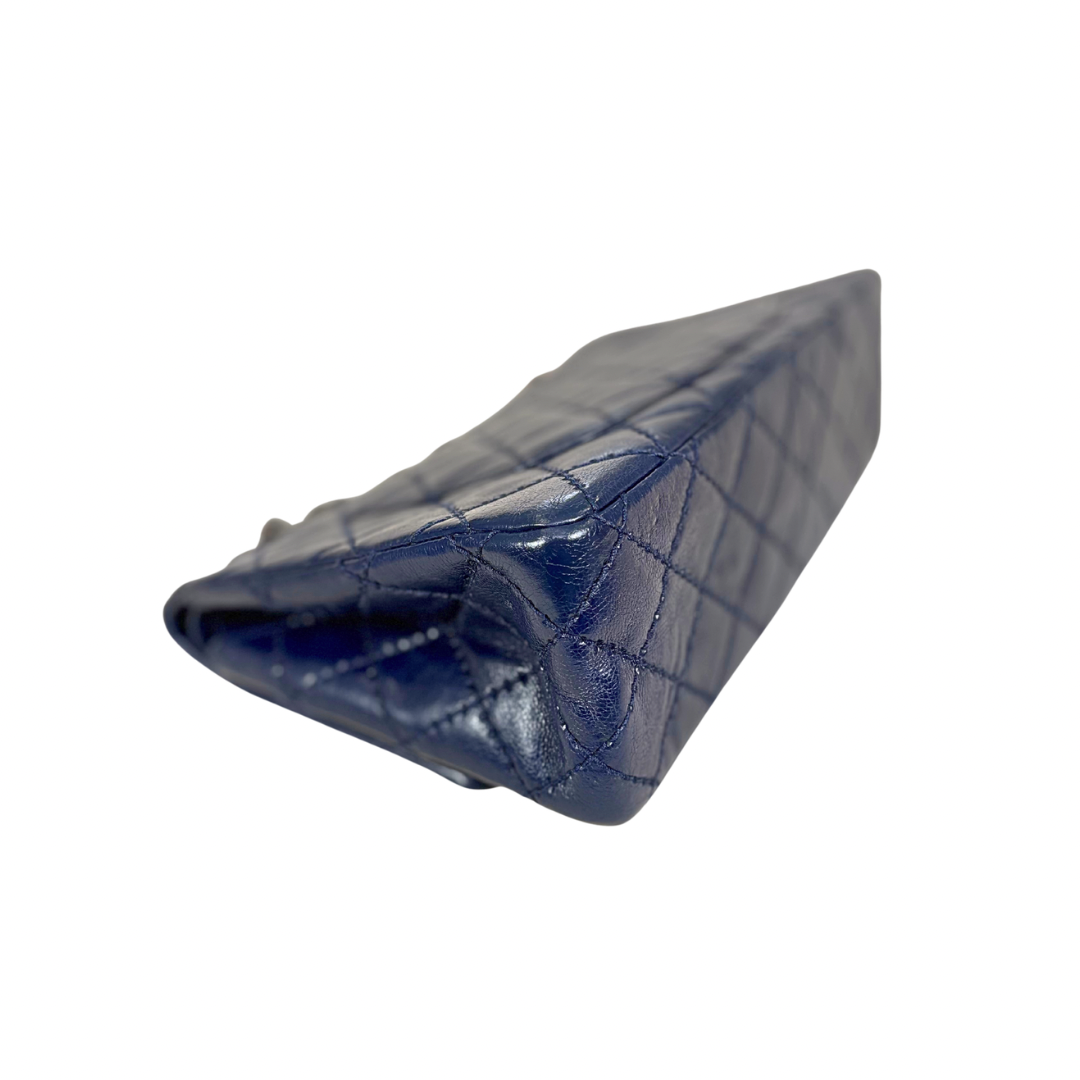 Reissue Bag Navy Blue Calfskin Leather Silver-tone Hardware